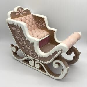 Gingerbread Santa’s Sleigh Pink & Brown Large NEW